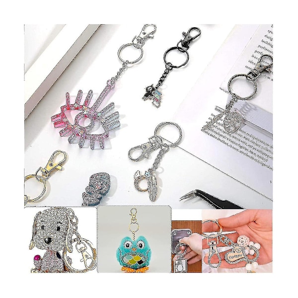 140 stk Nøkkelringer Karabiner Nøkkelring Svingbar Snap Hook Hummer Spenne Nøkkelkjede Klipp Nøkkelring For Nøkkelring {Db}