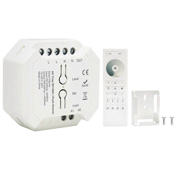 Tuya WiFi Smart Dimmer Triac Dimmer LED-kontroller APP Fjernkontroll for Alexa Hjem C {Db} As Shown