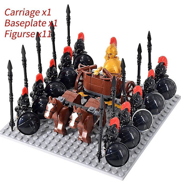 Medieval Knights mini Actionfigurer Byggeklodser Romersk Kæmpevogn Vogn Soldat Krigshest Klodser Legetøj til Børn Gave Db Set 09