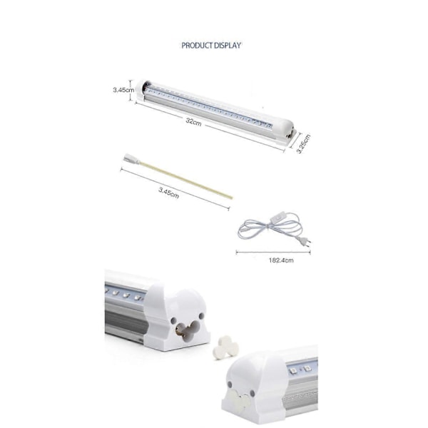 2 Pak UV LED Sort Lysarmatur, USB Sort Lysrør til Neon Glød Plakater, Bærbar Ultraviolet Lys, Fluorescerende Lampe [DB] style694