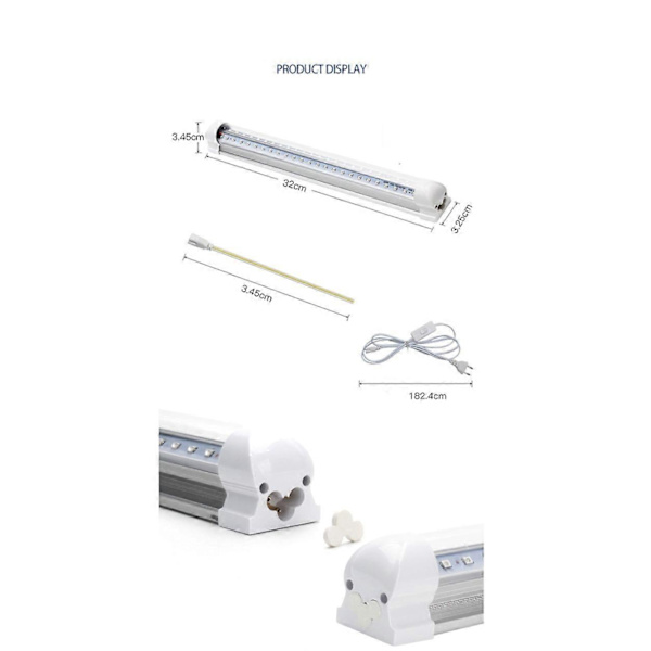 2-pak UV LED Svartlys Armatur, USB Svartlys Rør for Neon Glødende Plakater, Bærbar Ultrafiolett Lys, Fluorescerende Lampe [DB] style694