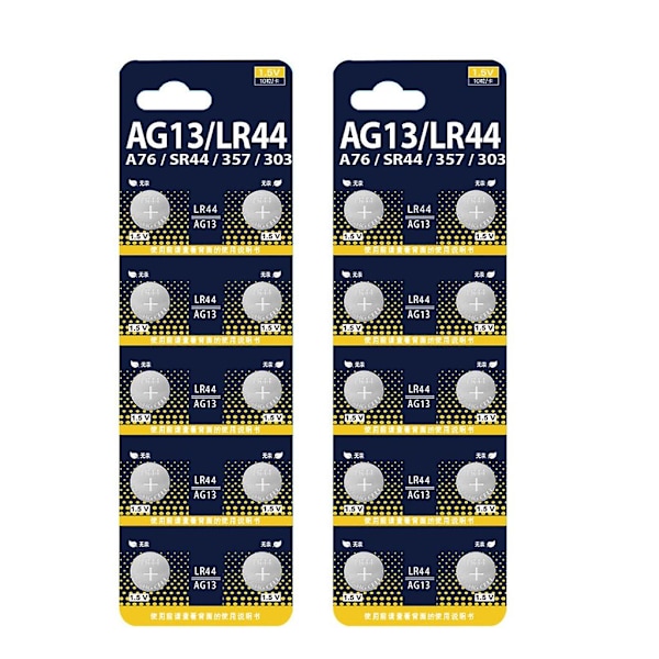 Høy ytelse LR44 Batteri Myntceller Batteri for små elektronikk db 20 pieces
