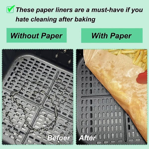 Engångs Luftfritöspapper, 100 st Luftfritös Bakpapper Luftfritös Tillbehör [DB]