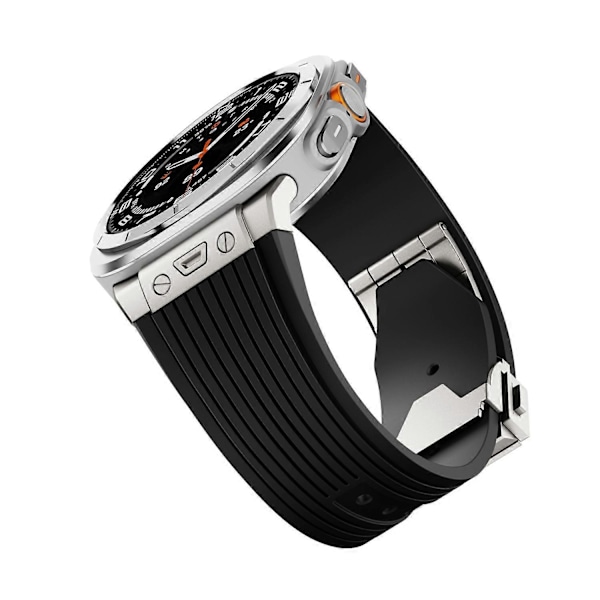 Til Samsung Galaxy Watch Ultra 47mm Silikone Rem Titanium Konnektor Sølv Spænde Urrem [db] Multicolor Style A