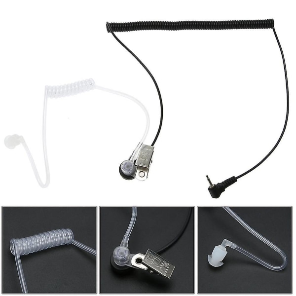 1pin 2,5mm Covert Acoustic Tube Earpiece Earphone til 2-vejs radioer til Icom med reserve blød plast {DB