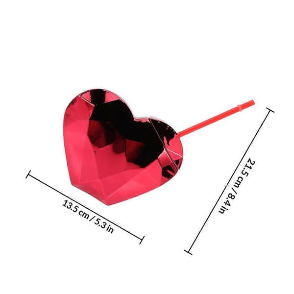 Rød Hjerteformet Kop Drikkekop til Opbevaring Valentinsgave[DB]