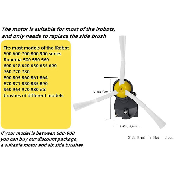 Sidebørste-motormodul og udskiftningsbørste til 500/600/700/800/900-serien, støvsugerdele [DB] As Shown
