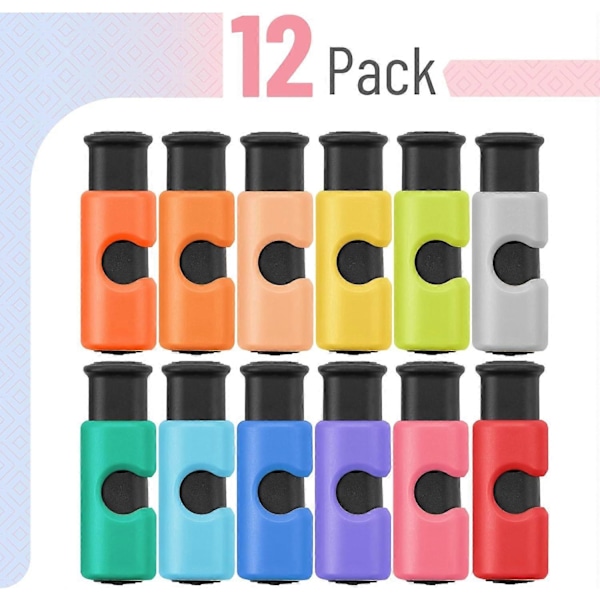 Kläm och Lås Brödpåseklämmor, 12-pack, Kläm och Lås Brödklämmor, Påsfärger skickas slumpmässigt [DB]