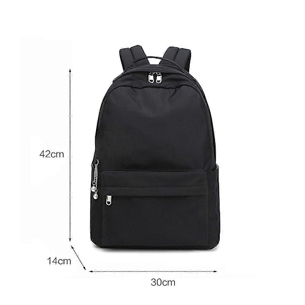 Skolesekker, Store Barneskoleryggsekker, Barnesekk Ryggsekk, Ungdomsskole Gutter Jenter Skolevesker Grunnskole Videregående Skole College Casual Daypack [Db] Black
