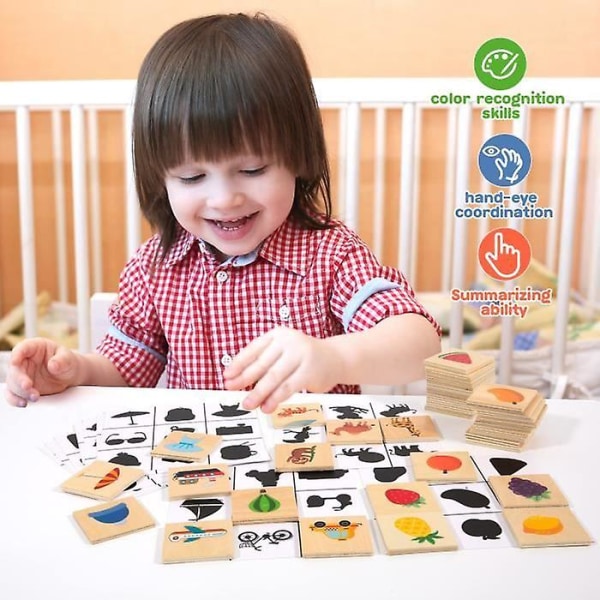 Träpussel för barn, 36 bitar träleksaker 3 år gamla barngåvor Parpussel GameDB