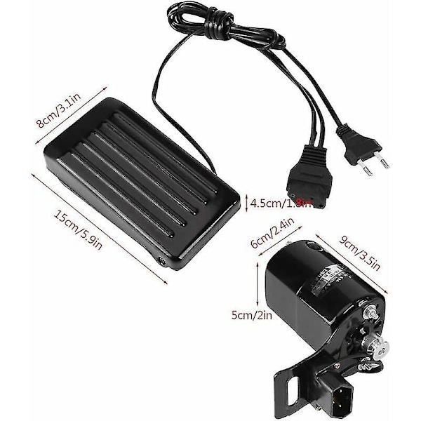 Symaskinmotor, fotpedal, universal pedal for vintage symaskiner, 180w symaskinmotor reservedeler [DB]