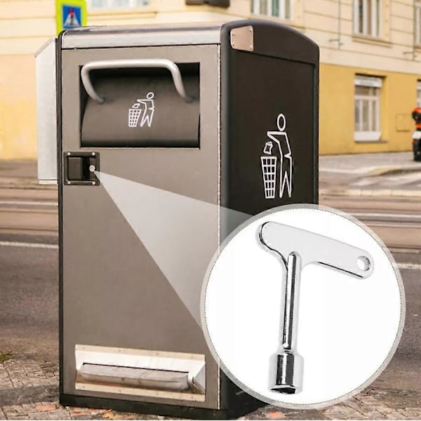 2 kpl ulkokäyttöön tarkoitettuja roskakorin lukkoavaimia metallilukko roskakorin avain kuorintalaatikko jäteastian avain [DB]