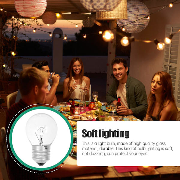 4 stk. Glødetrådslampe Pære Glas Glødepærer E27  Wolfram Glødetrådslamper DB 7.7*4.5CM