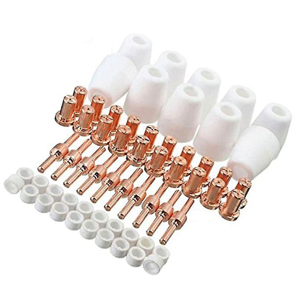 60 st/set Keramiska + Plasma Skärbrännare Förbrukningsmaterial Förlängda Munstycken Elektrod För Pt31 Lg40 Wuqx [DB] photo color