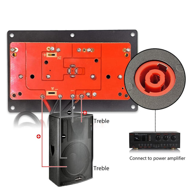 300w 2-vejs Hifi-filterkredsløbstrin Højttaler Crossover-filtre Diskant Bas Frekvensdelere 2800hz