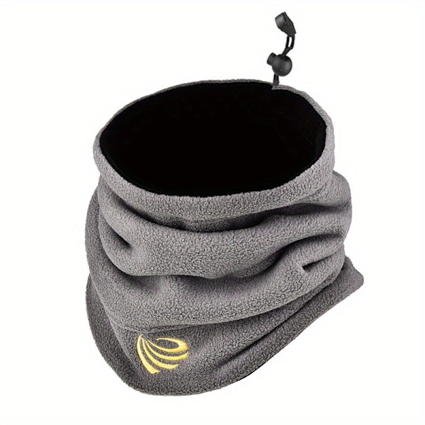 1 stk Kaldsikkert Dobbeltbruks Fleece Tykkere Halsduk Og Hette For Utendørs Sykling Og Ski Gray Black