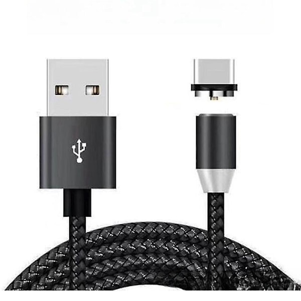 USB Magnetisk Ladingkabel, Magnetisk Ladingledning 540 Rotasjon Magnetisk Telefonlader (6,6 fot) [Db] black