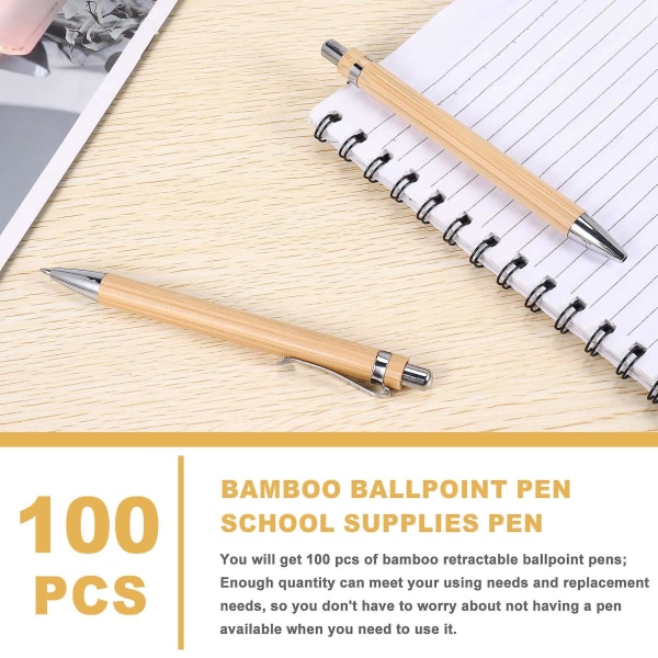 100 kpl/erä Bamboo kuulakärkikynä Stylus Contact Pen Toimisto- ja koulutarvikkeet Kynät ja kirjoitustarvikkeet Lahjat-sininen muste