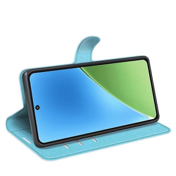 Litchi Læder Etui Til Xiaomi 15 [DB] Blue