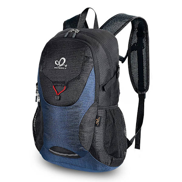 WATERFLY Lättviktig hopfällbar vandringsryggsäck Mörkblå hopfällbar reseryggsäck Ultralätt campingdagspack för kvinnor och män DB 35L