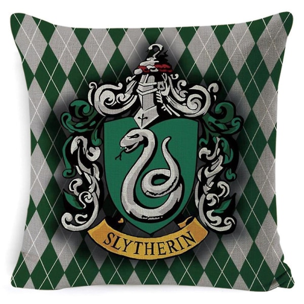 Harry Potter Slytherin/Ravenclaw/Hufflepuff/Gryffindor/Hogwarts kuddfodral prydnadskudde soffa bil heminredning present {DB} Slytherin