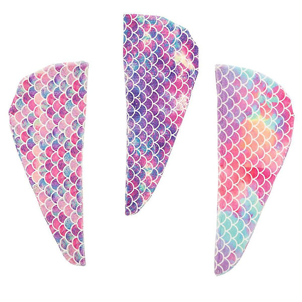 3 stk. Mikrofiber Håndklæder Hår Havfrue Badehætte Hår Turban Hår Wrap Badehætter Hurtigtørrende Håndklæde Hætte