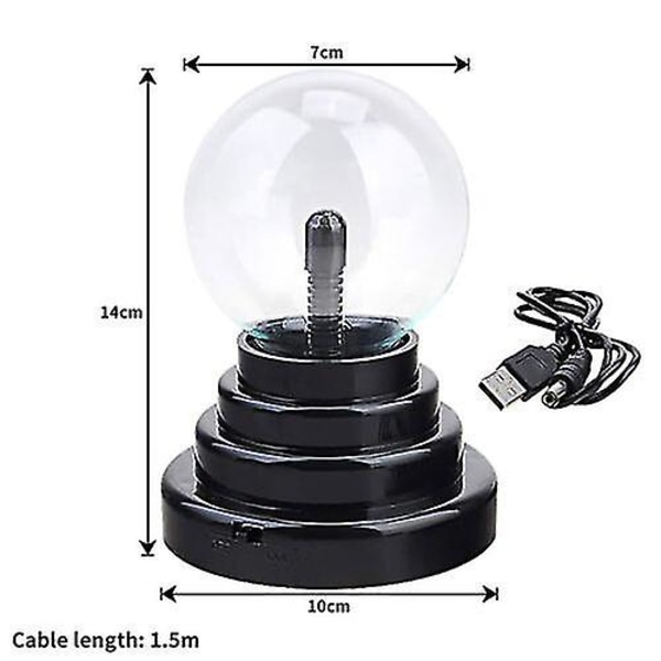 Magic Plasma Static Ball Lava Lamp Light Touch Sensitive USB -batteri