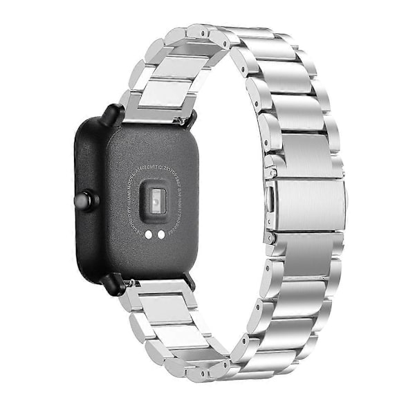 20 mm udskiftningsrem i rustfrit stål til smartur til Huami Amazfit GTS - Sort [DB] Multicolor Silver
