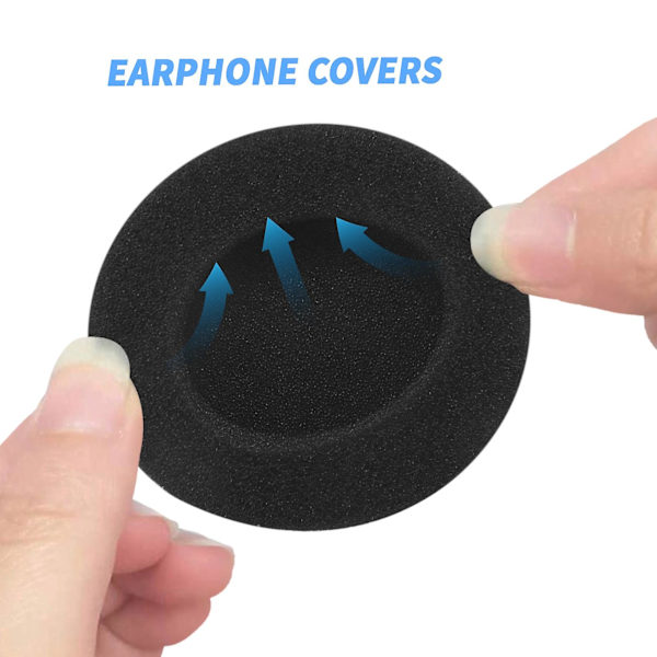 4 par 55 mm ersättningshörlursdynor för headset-hörlurar {DB Black