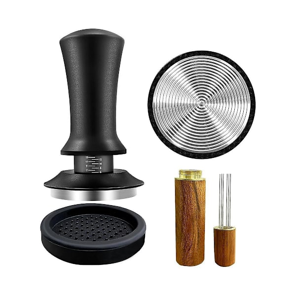 Kaffe Espresso Tamper 51mm Med Wdt Verktøy Kalibrert Fjærbelastet, Med Silikonmatte, For Espresso