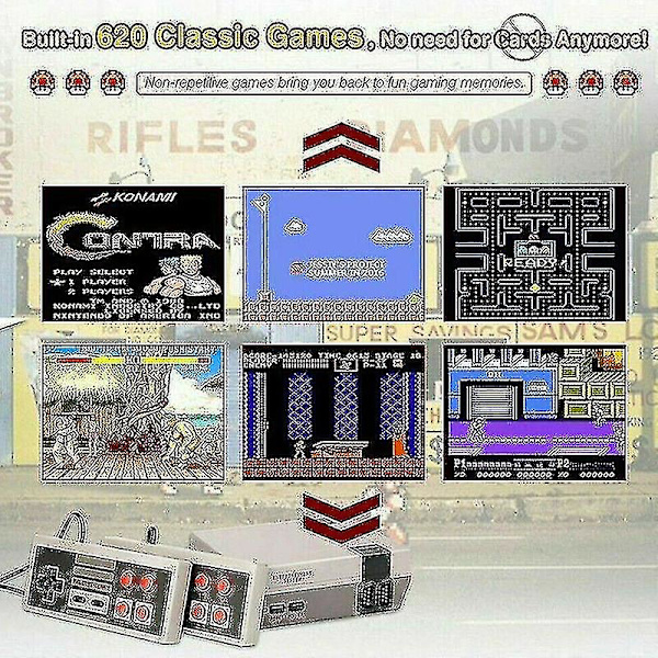 Sisäänrakennettu 620 Mini Nes Tv -videopelikonsoli Klassinen Retro -videopeli Db