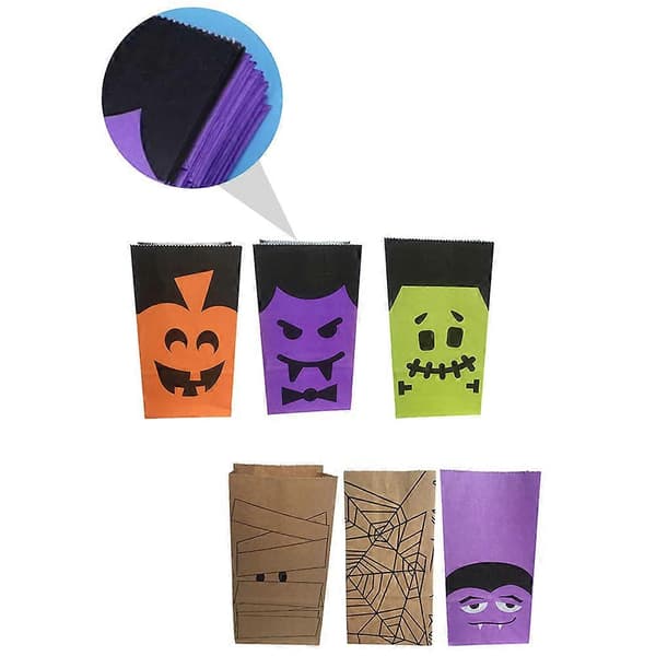 Halloween Godispåse Godis Presentpåse för Fest 24st Dekorativ Behållare[DB]