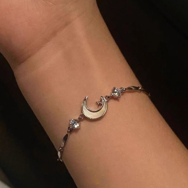 Moon And Star Armband Delikat Y2k Zircon Star Moon Armband Handkedja Eleganta smycken Sweet Cool Armband Par