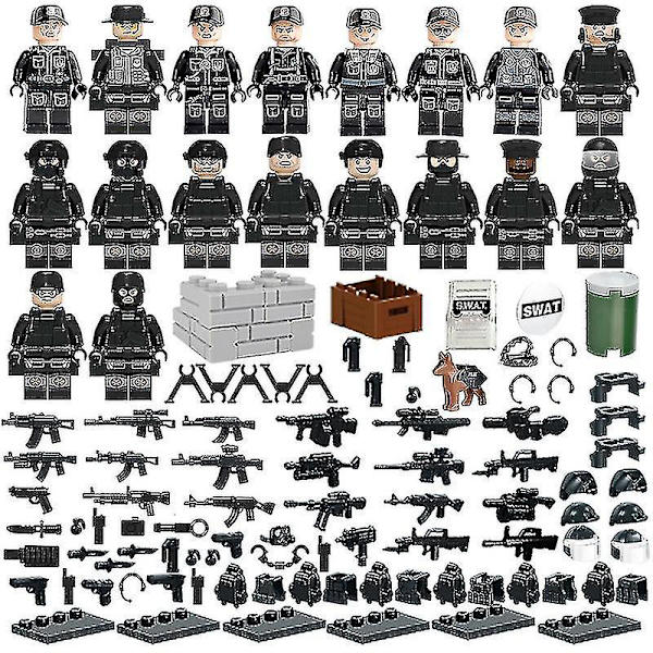Sæt med 18 minifigurer  Serie Skurk Minifigurer Byggeklodser Legetøj Db