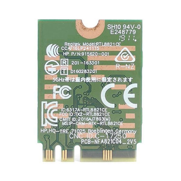 Rtl8821ce 802.11ac 1x1 Wi-fi+bt 4.2 Combo Adapter-kort 915621-001 Trådlöst nätverkskort för Probook