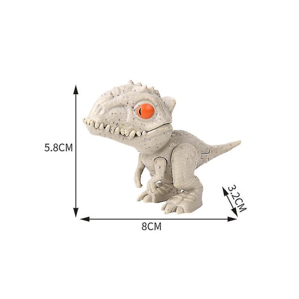 Mini Actionfigurer Fingerbitende leker Jurassic Dinosaur Park Ryggsekk Anheng Snap Squad T-rex Dino Bite Hand Barn Gutter Leker Db White Tyrannosaurus