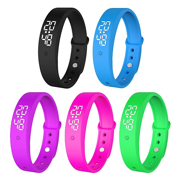 Fiauli V9 Kroppstemperaturmätare Termometer Vibrationsalarm Armband Smart Armband db Blue