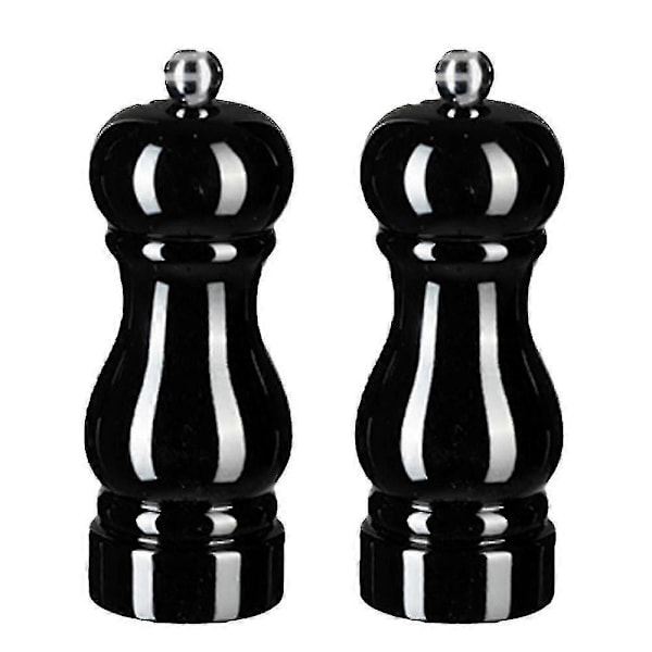 Suola- ja pippurimyllysetti, manuaaliset pippurimyllyt säädettävällä karkeudella, uudelleentäytettävät maustemyllyt db black 5 inch