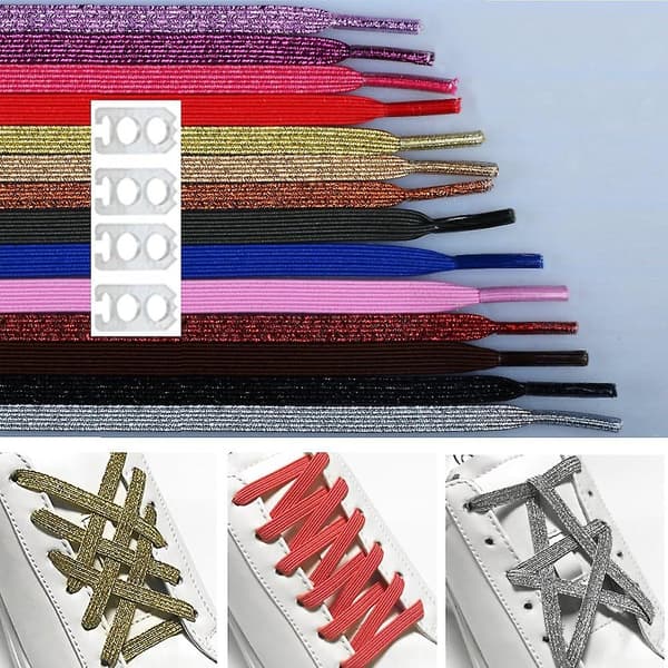 Glitter Elastiske Skolisser for Barn og Voksne