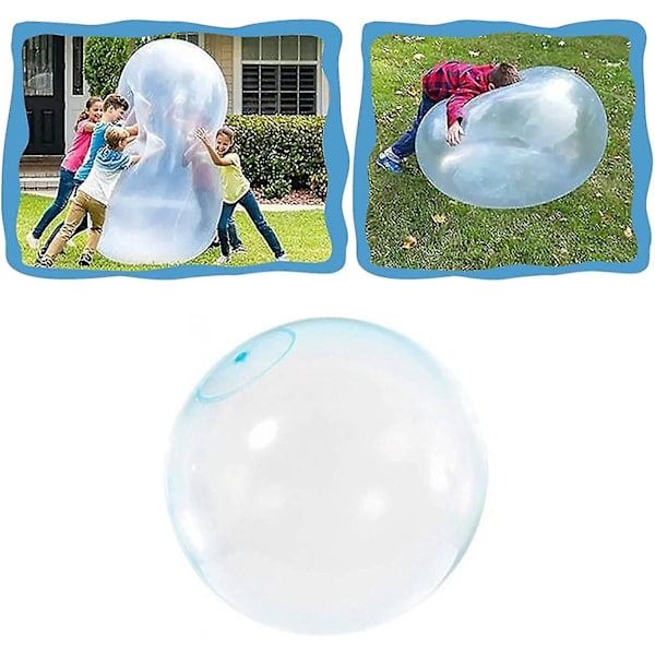 Bubbelboll leksak för vuxna barn, uppblåsbar vattenboll kul sommar strand trädgård boll mjuk gummiball utomhusspel present Hk Db Blue 40cm