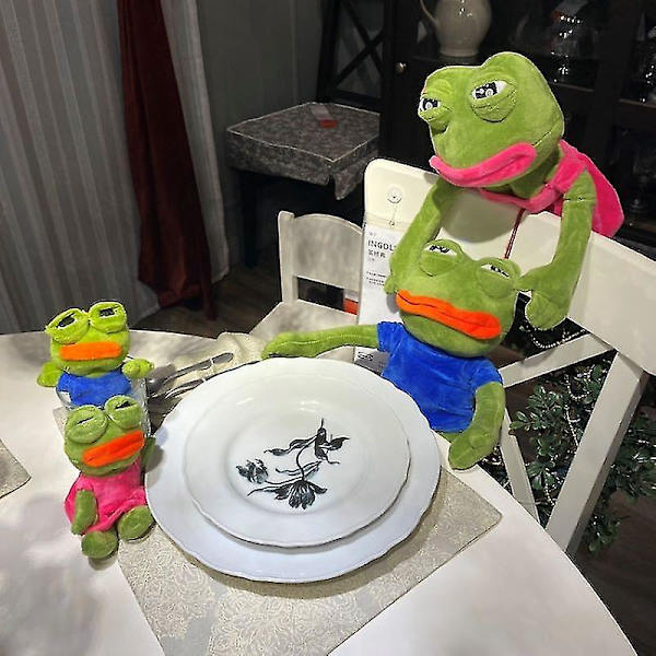 45cm Børns sjove plysdyr, triste frø plysdukker, sjove triste ansigt plys, tegneserie triste Pepe frødukker til børn fødselsdag gave legetøj [DB] father