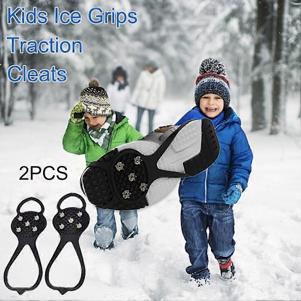 1 Par Barnestøvler med Pigger for Vintervandring Sikkerhetssko Grips på Is Snø for Jenter og Gutter db