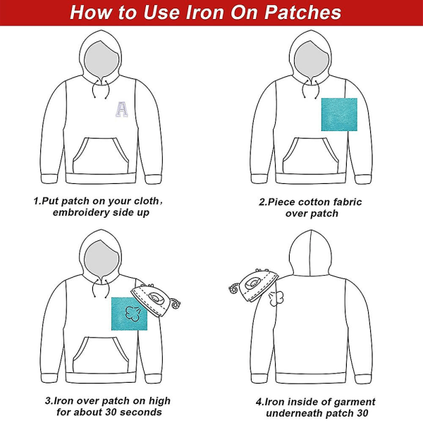 78 stk. stryge-på-patches, alfabet applikation patches A-z reparation patches til hatte, skjorter, sko, jea