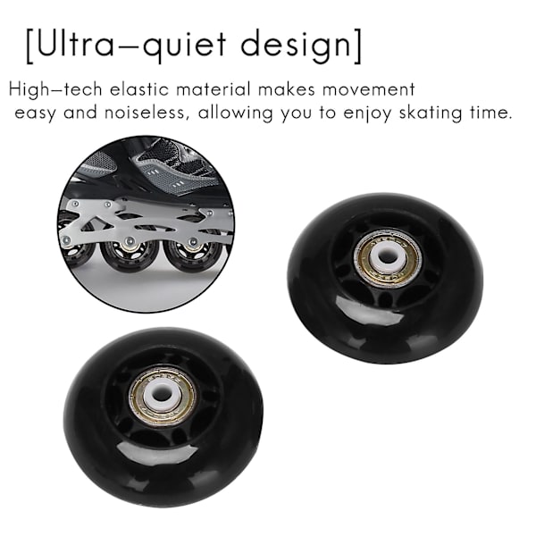 8-pack inlineskaterhjul, inomhus/utomhus rullskridskohjul, ersättningshjul med lager 64mm