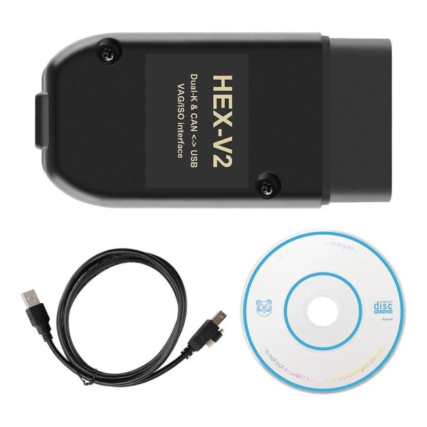 För COM 22.3 OBD2 Scanner HEX V2 USB för Golf A6 Seat Obegränsade VINs ATMEGA162+16V8+FT232RQ db Black
