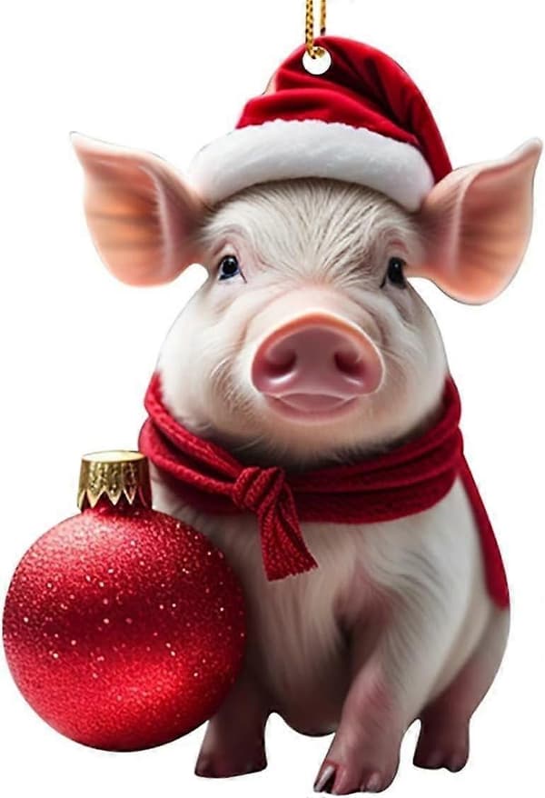 Julepynt Akryl Gris Flad Bilhæng Juletræspynt julepynt udsalg [DB] I