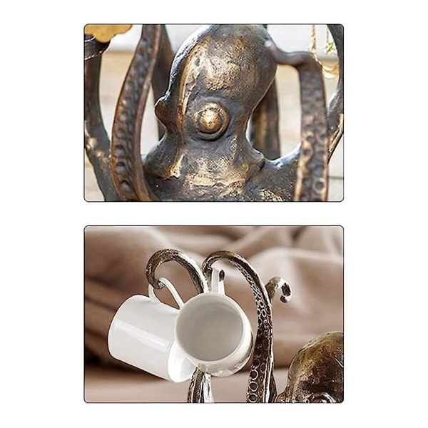 Bläckfisk kaffemugghållare, Retro stil Harts Bläckfisk mugghållare, muggträd för disk, smycken Ha