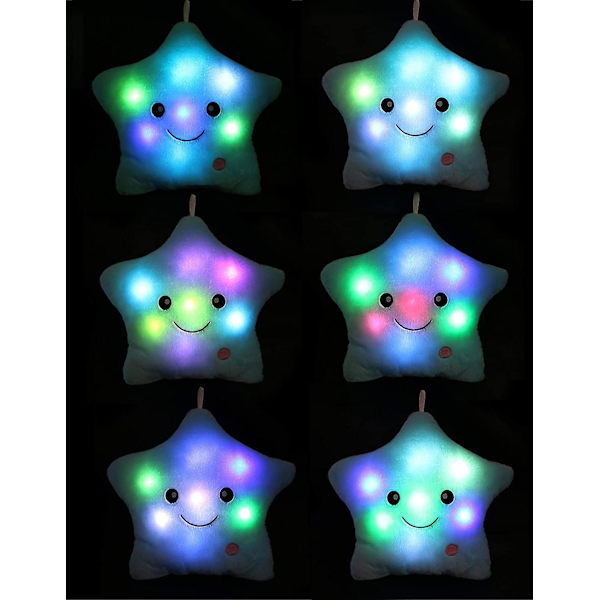 Kreativt glødende LED natlys Twinkle Star Shape plysudstoppet legetøj [DB] Blue