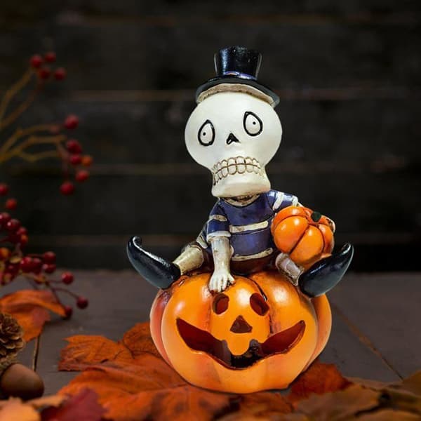 LED græskarlys, LED kranie græskar statue lanterne, Halloween græskar lanterne, LED natlys