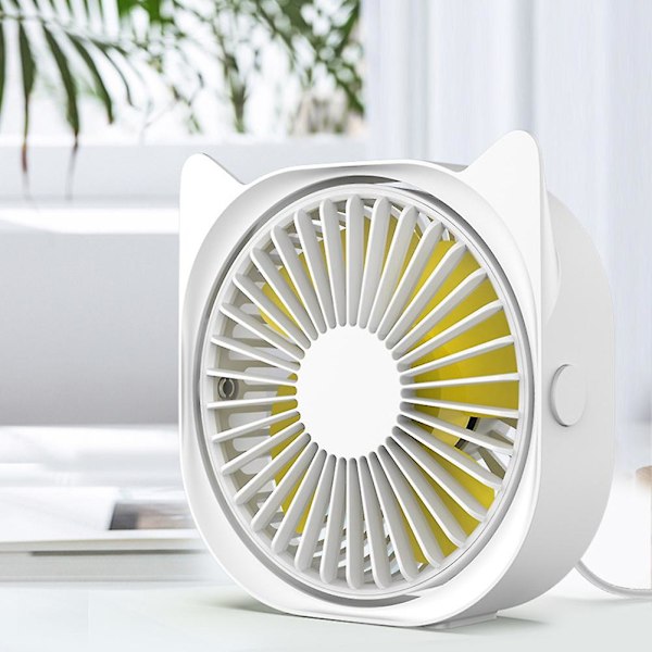 Kattöron Mini Usb-driven roterbar skrivbordsfläkt för hemmakontor{DB} Green